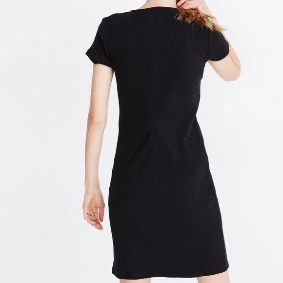 Madewell Button-Front Ribbed Mini Dress - Picture 2 of 9
